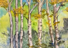 Watercolor Painting Class - birch