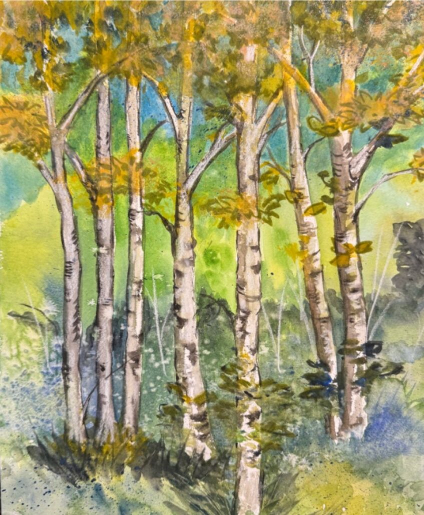 WC_lesson4 - Birch tree Watercolor Painting Class - birch